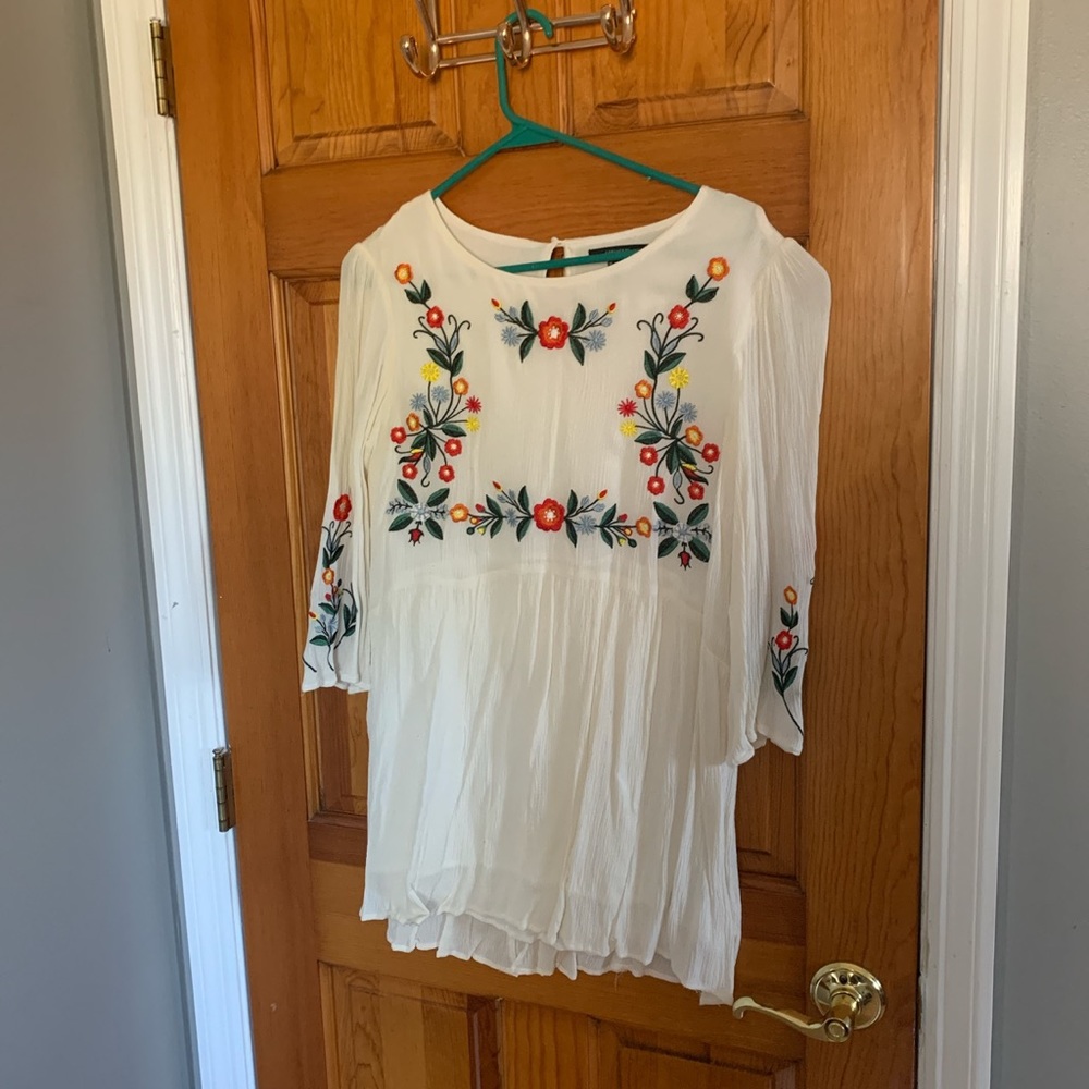 White Forever 21 embroidered dress!